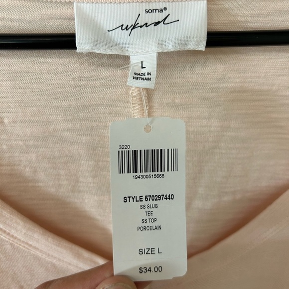 Soma Pink V-Neck Short Sleeve Tee - Picture 3 of 3